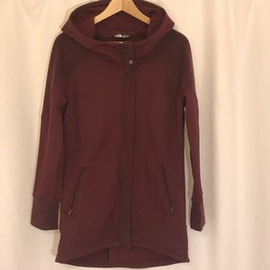 The North Face burgundy coat with hood